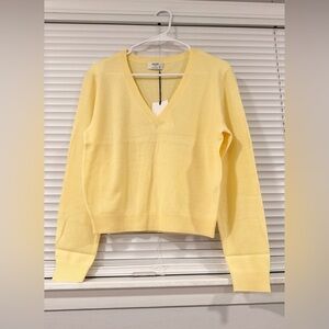 Aritzia Soft Yellow V-Neck Sweater